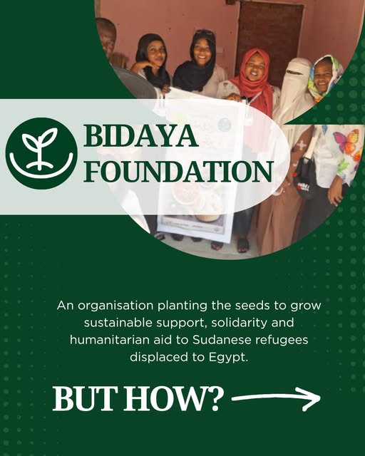 Bidaya Foundation post: the team holding a poster, introducing the organisation.